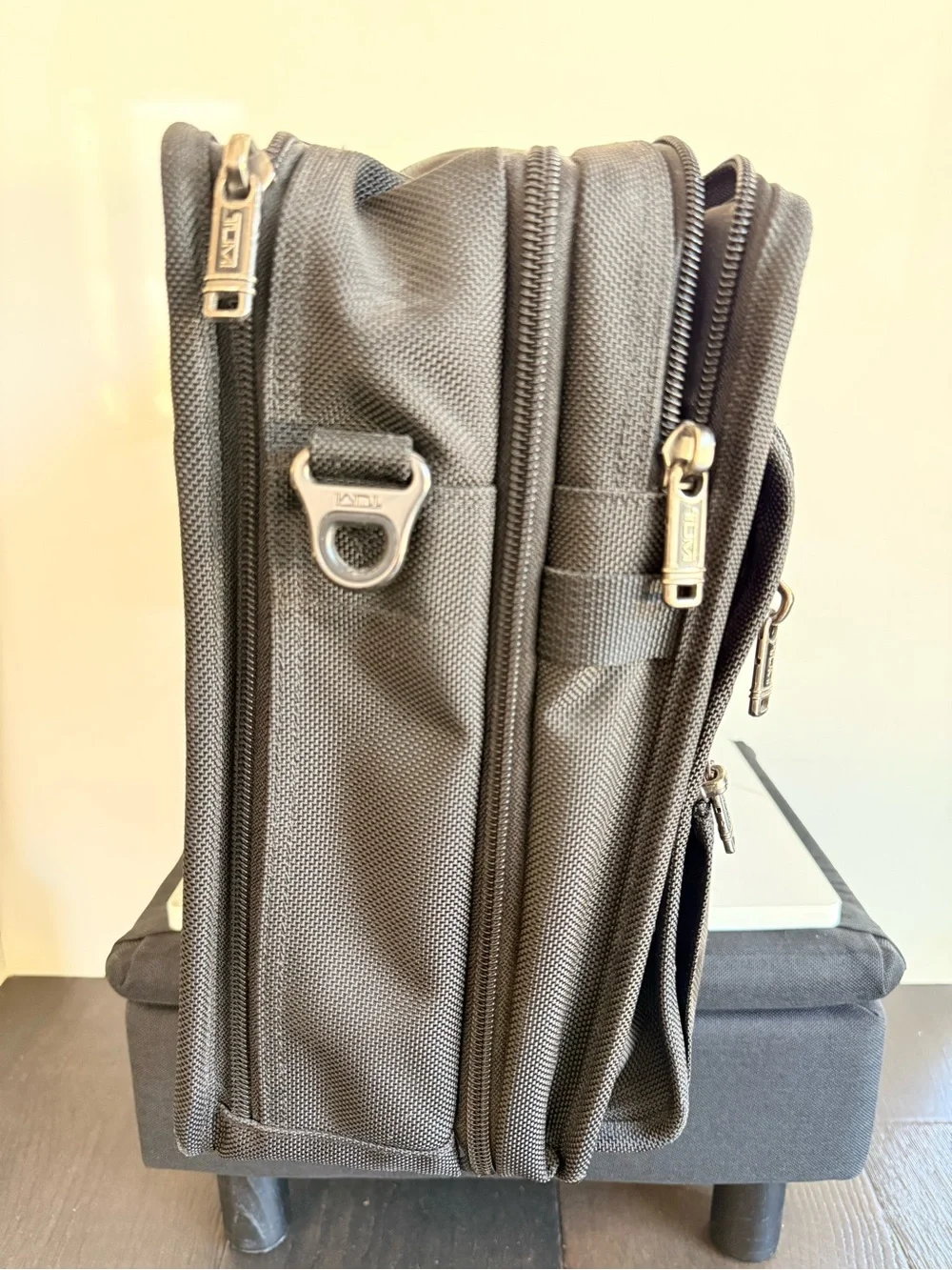 TUMI Alpha 26160D4 Black Ballistic Nylon Expandable Laptop Briefcase